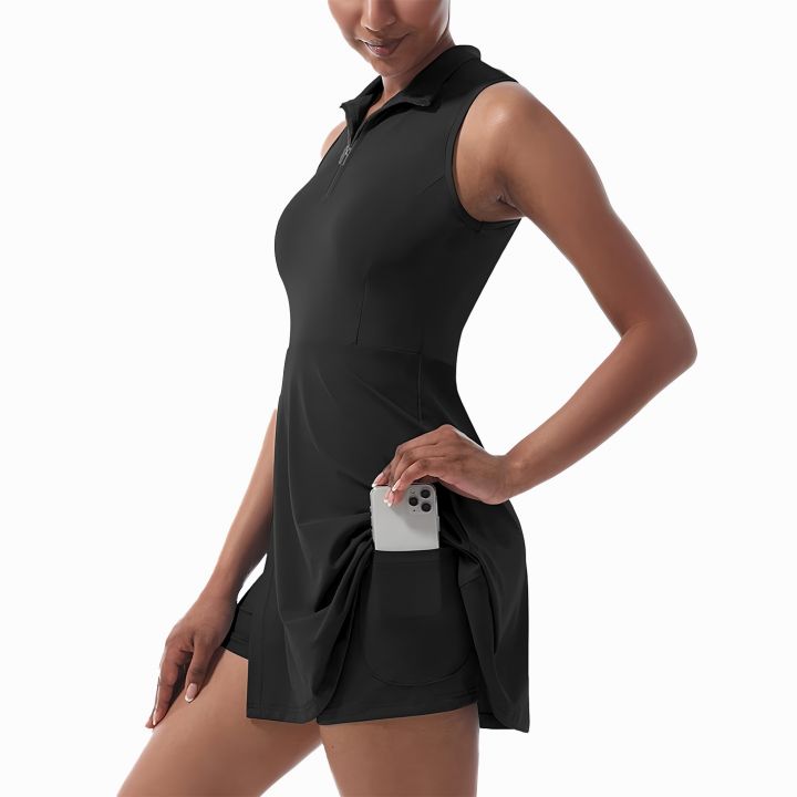 Спортивна сукня із закритою спинкою без рукава на блискавці